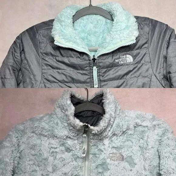 Reversible North Face Girls L 14/16 Quilted Fleece Jacket